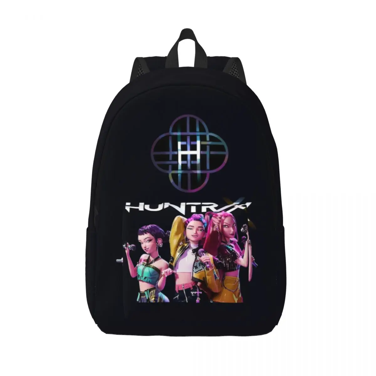 

Huntrix World Tour Kpop Demon Hunters Подростковый рюкзак с карманом для средней школы, пешего туризма, путешествий, рюкзак для ноутбука, компьютера, холщовая сумка