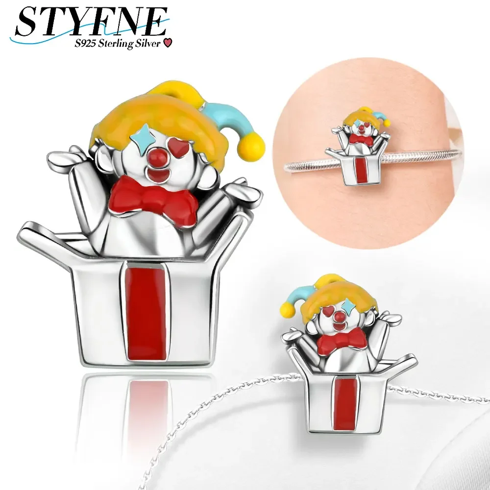 New 925 Sterling Silver Lifestyle Series Circus Clown Charm Beads for Women fit Original Bracelet Diy Fine Jewelry Gift