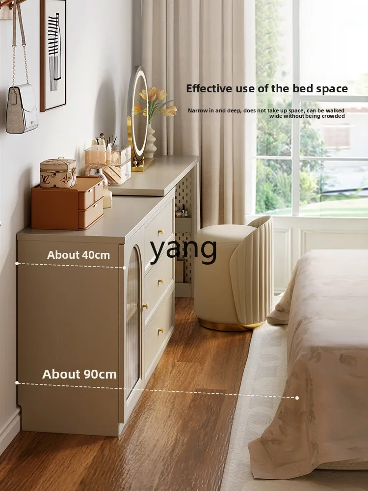 yjq bedside chest cabinet dresser integrated household small dressing table bay window storage cabinet solid wood