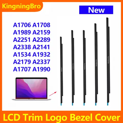Nouvel écran LCD garniture en verre Logo lunette couverture avant pour MacBook Pro Air A1932 A2337 A1534 A1706 A1708 A1707 A1990 A2141 A2289 A2338