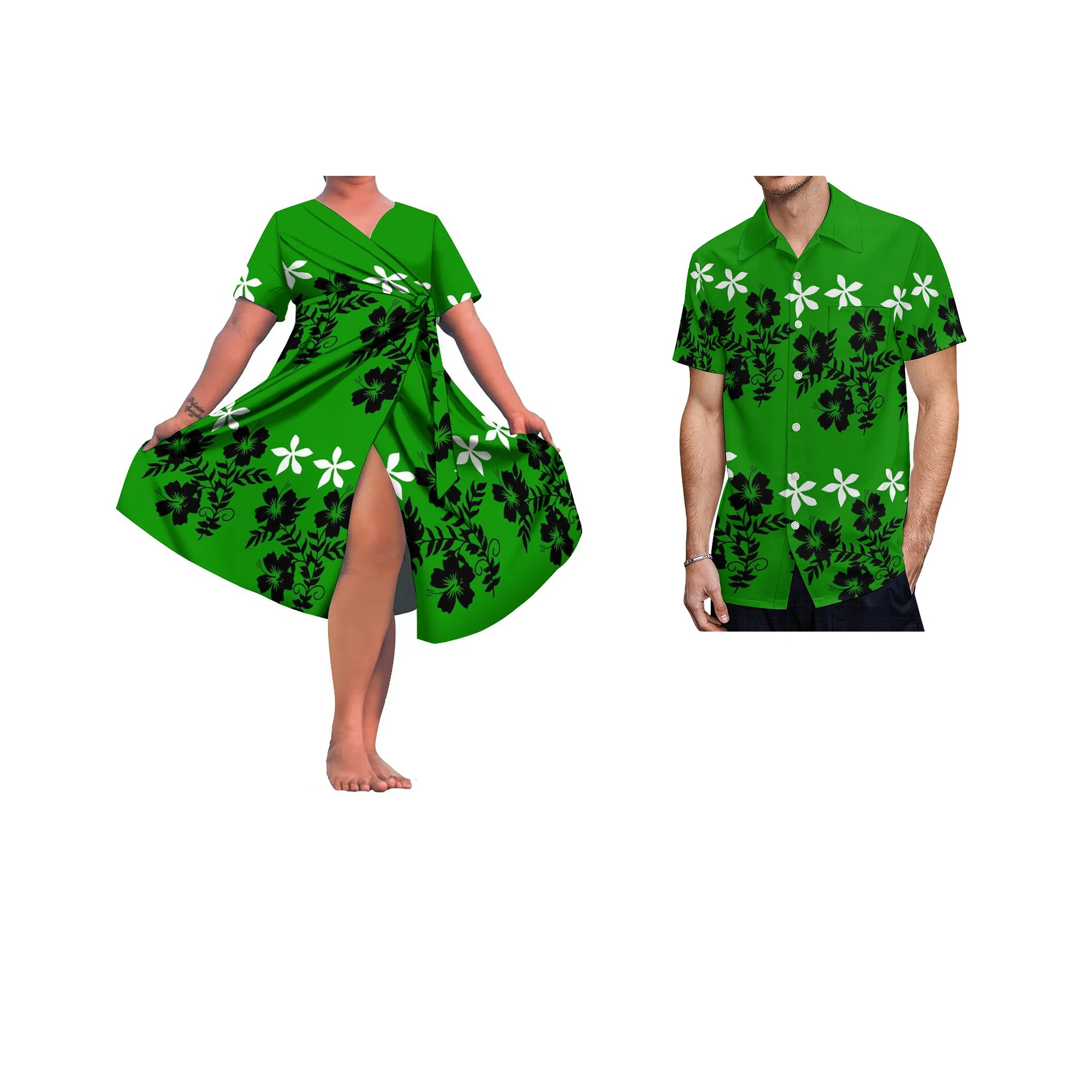 Samoa Puletasi Ptaha Womens Dress Custom Polynesian Traditional Dresses Casual Dresses Match Mens Shirt