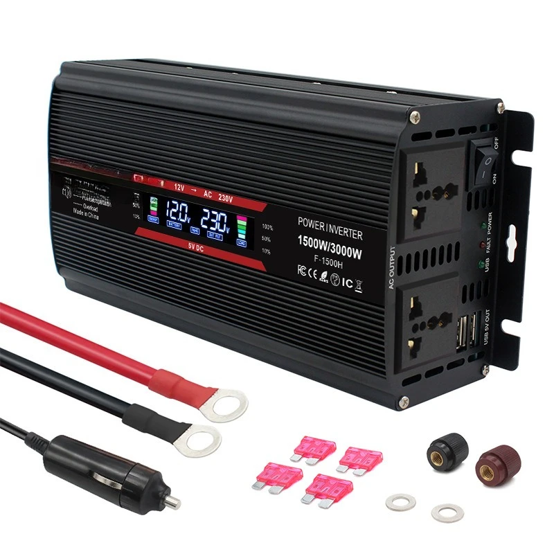 

Dual Voltage High Power Inverter Modified Sine Wave 1500W/3000w Converter 12V24V to 220