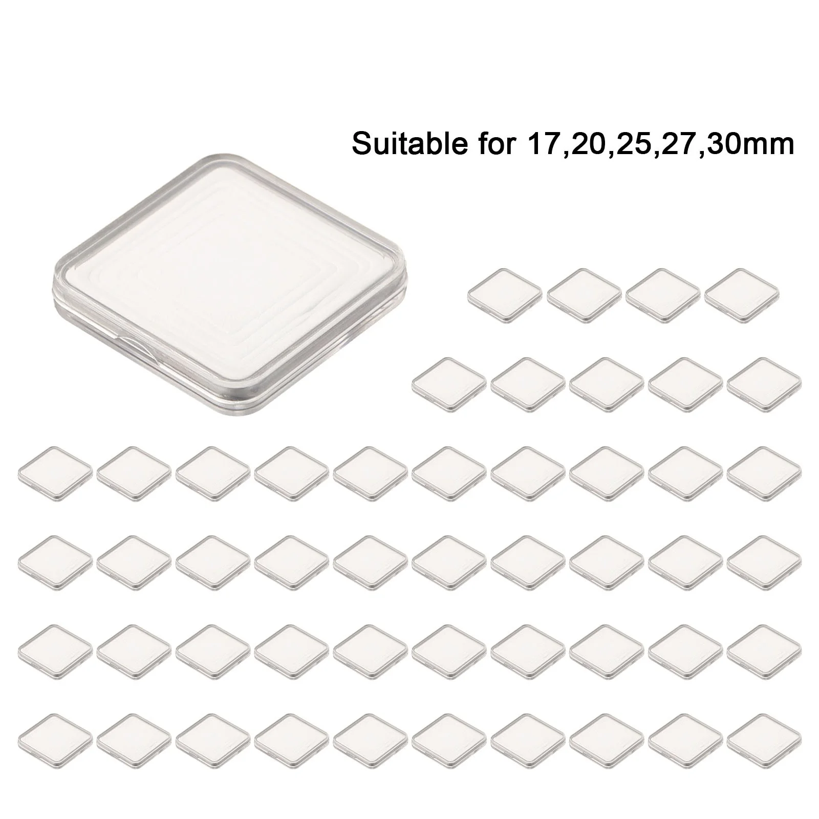 コインコレクション17-20-25-27-30mmコイン収納コインコレクションカプセル高品質プラスチック製四角丸角