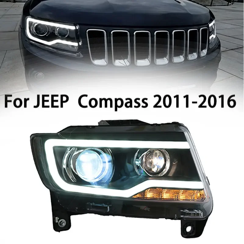 

Cars Lights For JEEP Compass Headlight 2011-2016 Compass LED Head Lights DRL Turn Signal Projector Lens Auto Accessories