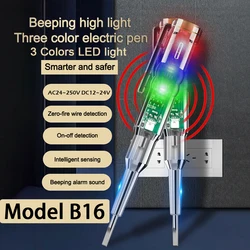 B12 B16 24-250V Circuit Tester Multifunctional Screwdriver Insulated Electricity Test Pen Power Voltage Detector With Indicator