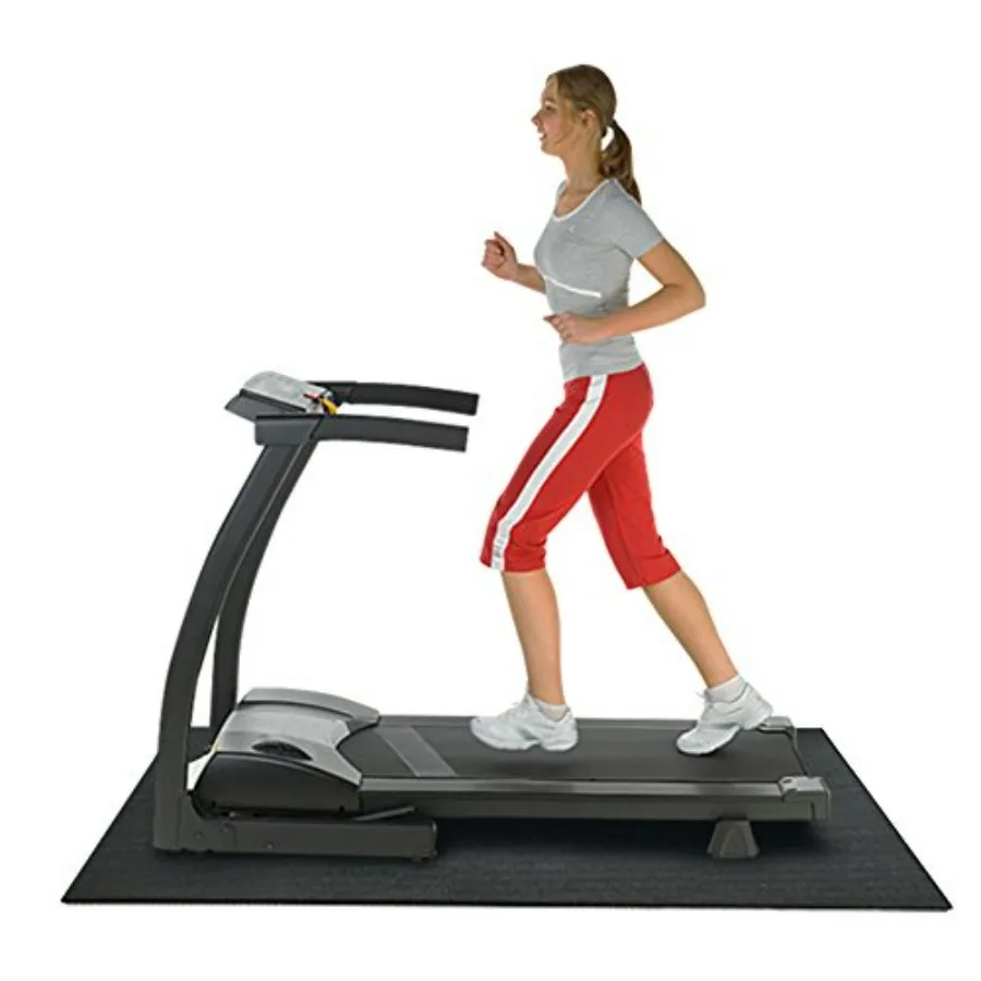 

Rubber Cal Treadmill Mat for Home Gym Black Non-Slip Surface Durable and Shock Absorbing