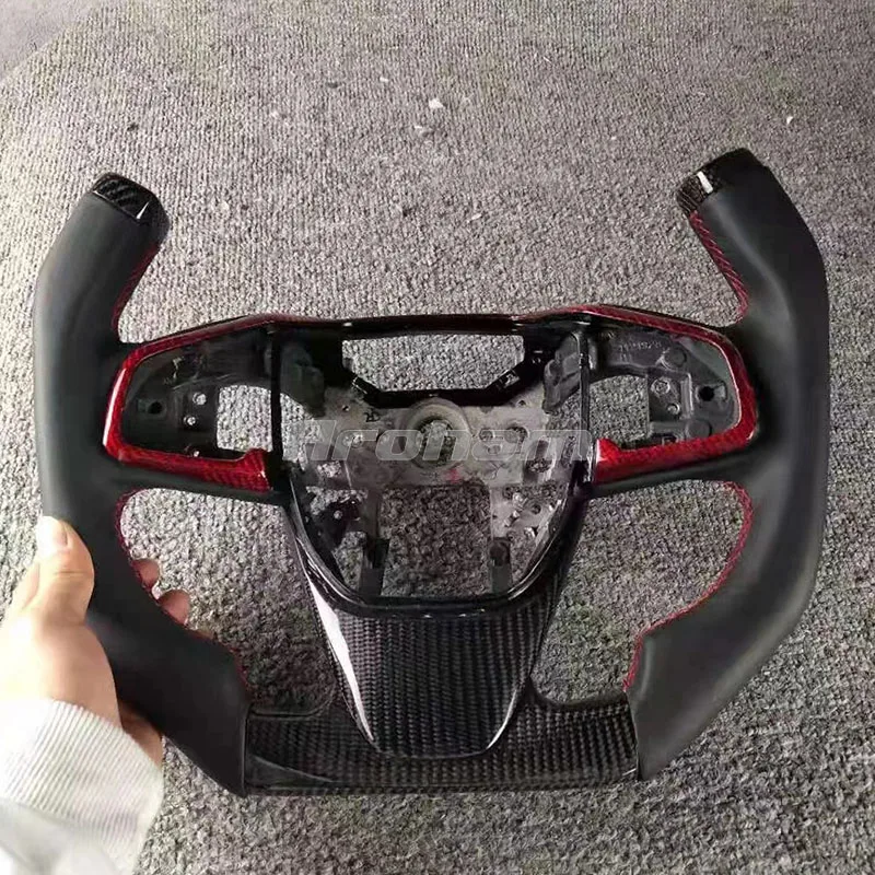 Aroham Pilot Carbon Fiber Steering Wheel For Honda Civic 10th Gen 2016 2017 2018 2019 2020 2021 Type-R