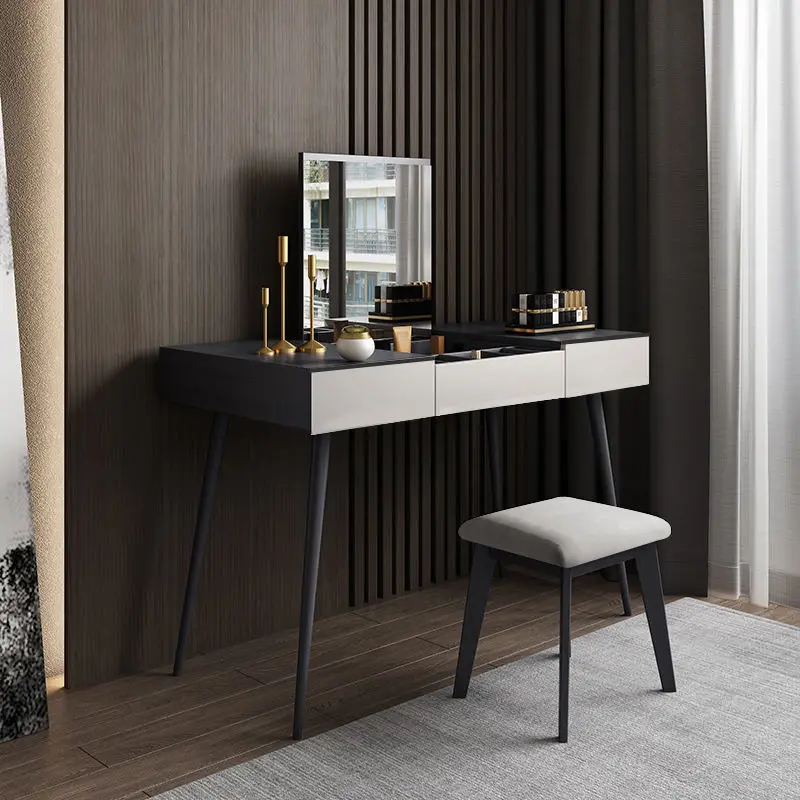 Minimalista, cômoda flip, mesa, integrada, quarto, apartamento pequeno, e****mical