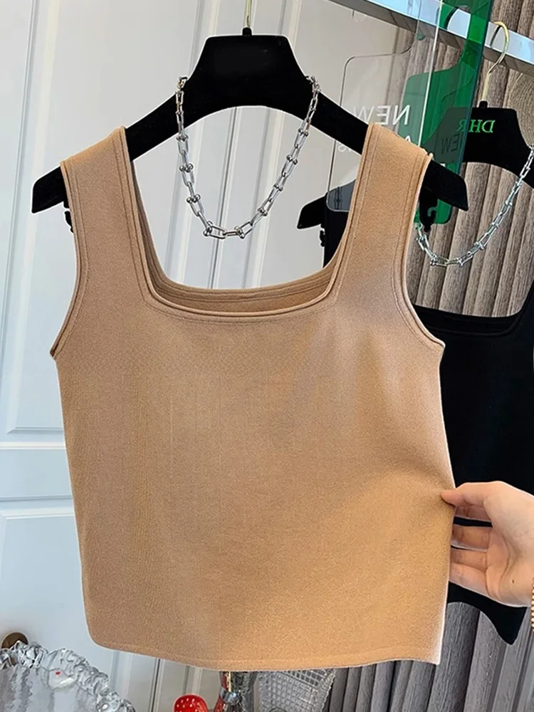 Damska dzianinowa kamizelka, warstwa bazowa, sweter wkładany przez głowę, letnia, nowa, gładka, jednolita, prosta, uniwersalna, luźny krój, do pracy.