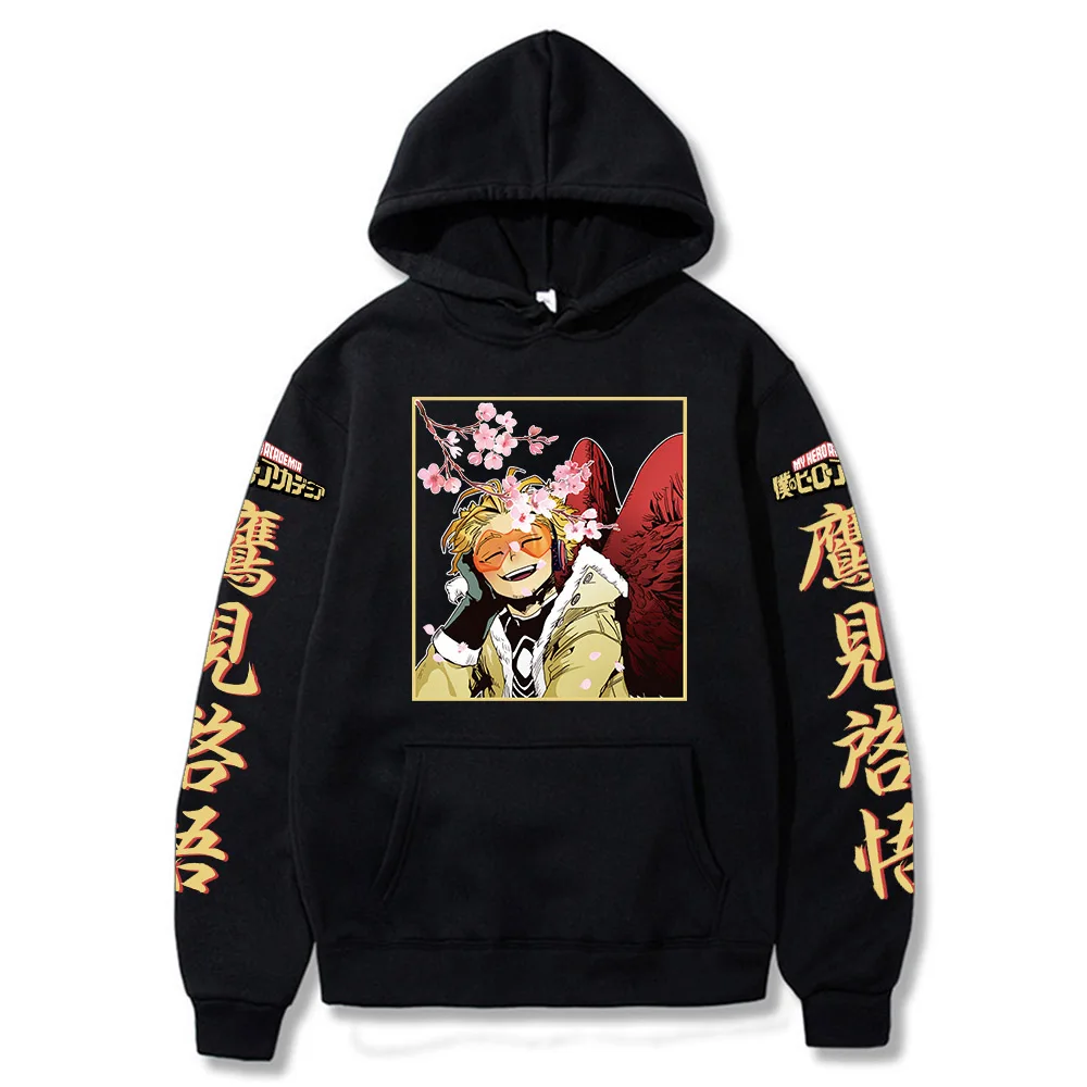 Japan Anime My Hero Academia Hawks Hooded Pullover Men Women Hoodie Harajuku Manga Boku no Hero Academia Streetwear Sweatshirts