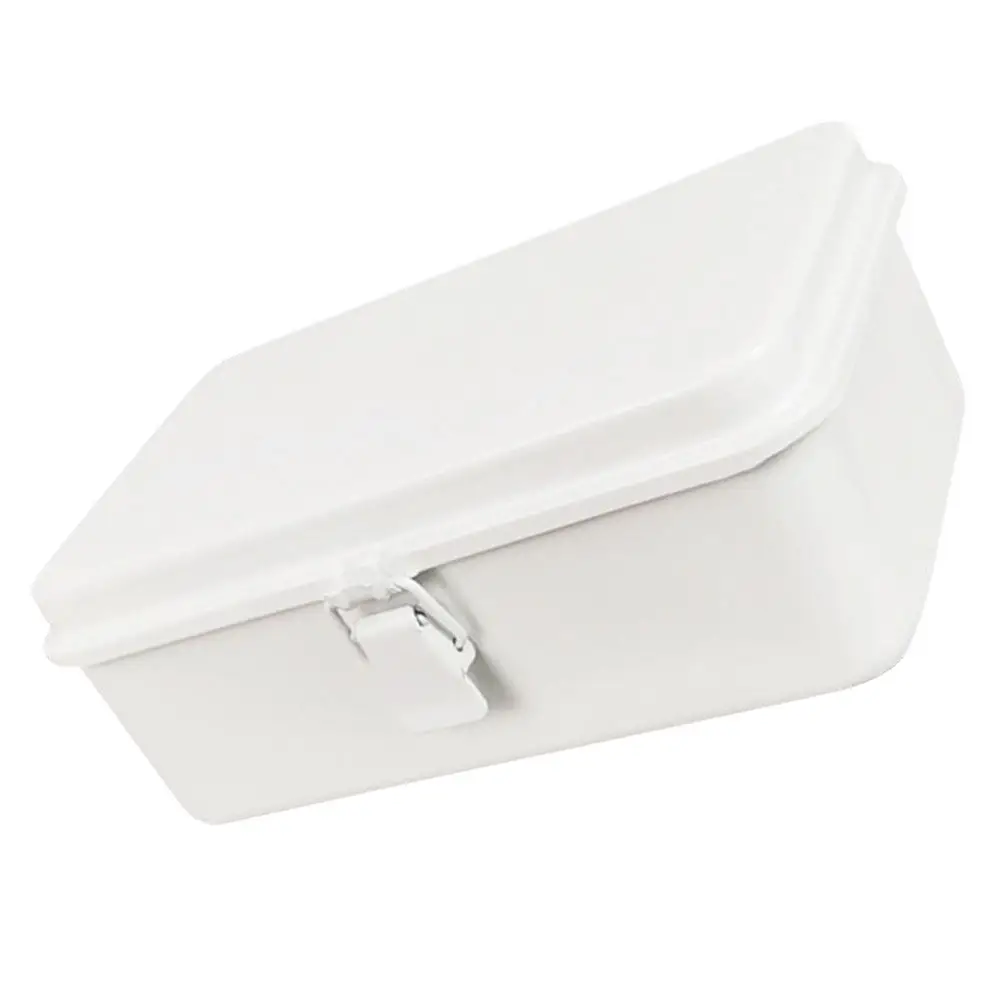 Vintage White Lockable Metal Toolbox Multipurpose Tool Box Large Storage Capacity Metal Storage Box Lockable Toolbox