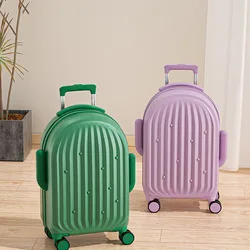 Children's luggage boarded Small girls high profile horizontal trolley case Boys lightweight universal wheel durable suitcase