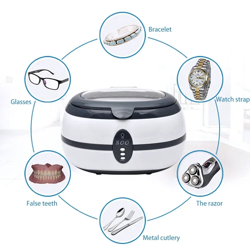 Ultrasonic Cleaner Ultra Sonic Bath Cleaner Mouth Guards Jewelry Watch Glasses Razor Dental Ultrasound Cleaning Machine Cleaner