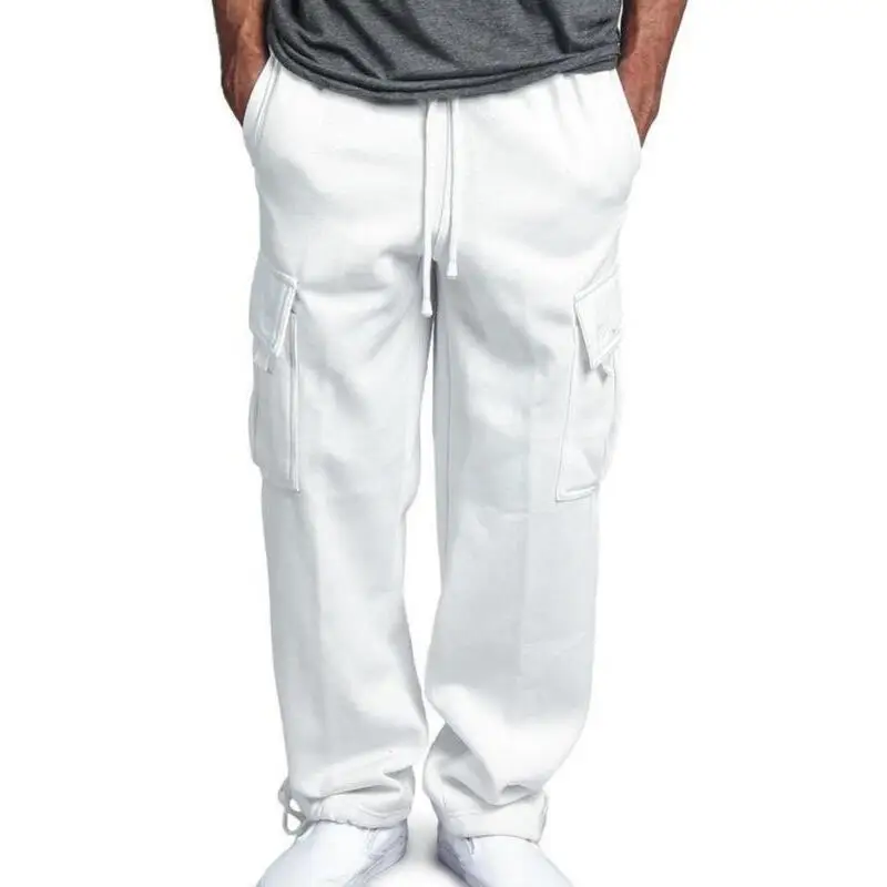 Men's Heavyweight Cargo Sweatpants Baggy Straight Leg Neutral Style Casual Pants Summer Collection Other Material 100%