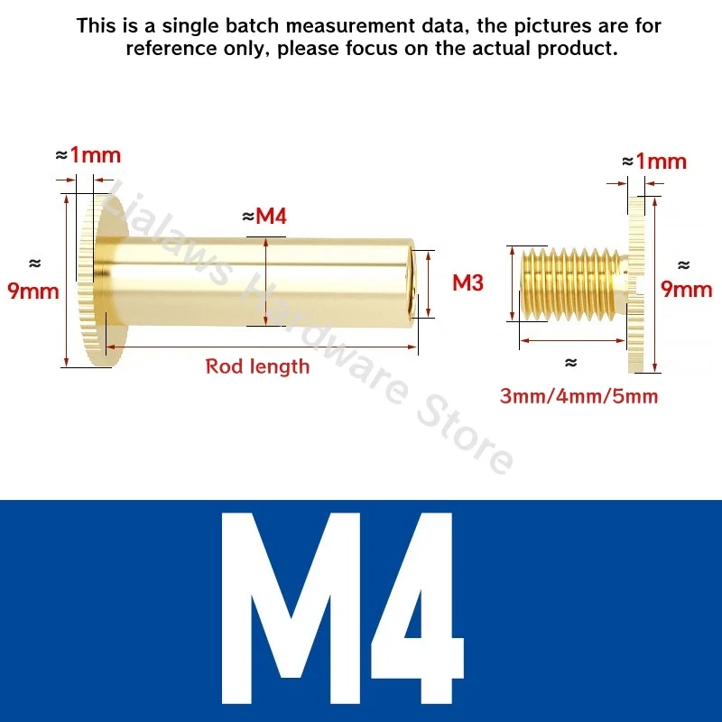 M4 M5 Brass Chicago Binding Screws with Slot Anti-Slip Butt Joint Rivets for DIY Leather Belt Book Album Binding Length 3~100mm