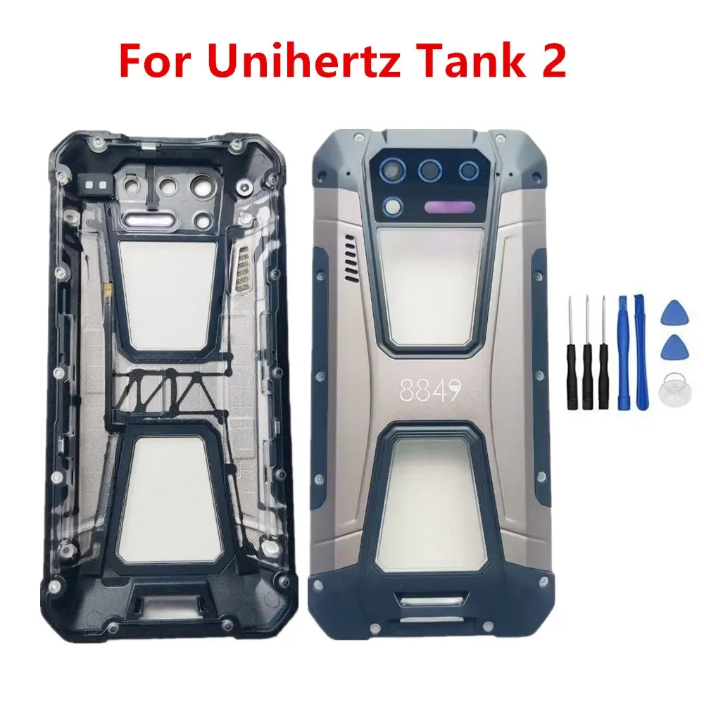 Nowy oryginał dla Unihertz 8849 Tank 2 telefon ochronna tylna pokrywa baterii z obiektywem aparatu szklane obudowy rama obudowy