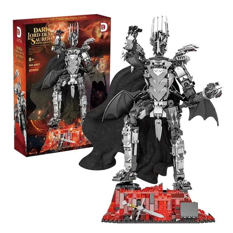 6007 Dark Lord Model 879PCS Evil Sorcerer with Light-Up Features Fantasy Battle Display Piece DIY Assembly Kit Toy
