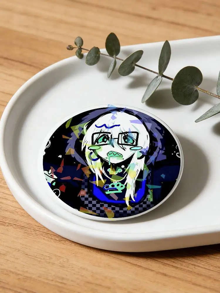 Cartoon Die of Death Round Badge Lapel Pins for Backpacks Briefcase Laser Brooch Clothes Gifts