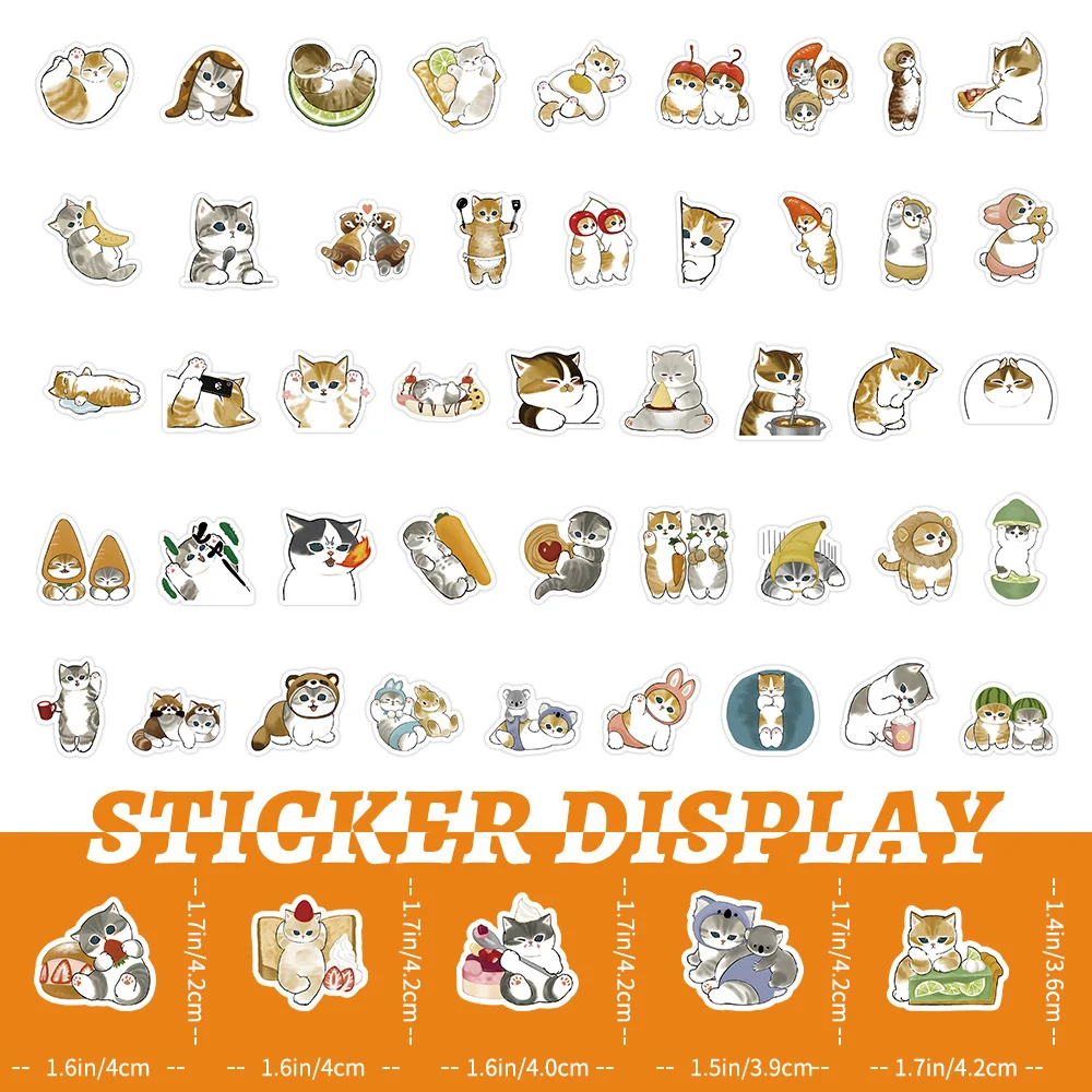 10/30/50/100pcs Funny Cats MEME Cartoon Stickers Decals Decorative Phone Case Laptop Guitar Cute Animal Sticker Wholesale