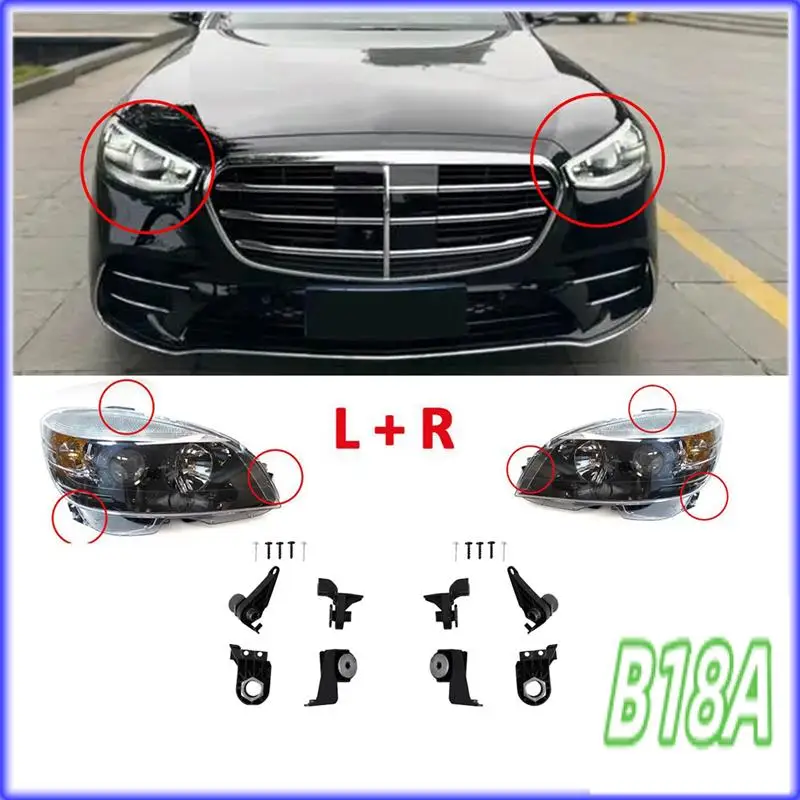 

H5-Right Headlight Bracket Mount Repair Kits A2238208404 For Mercedes-Benz S Class W223 2021-2024 S350 S400 S450 S500 S650 Parts