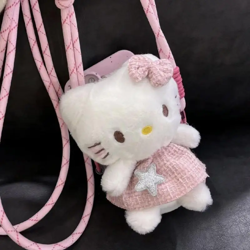 Sanrio Phone Hello Kitty Back Clip Cross-Body Rope Cute Girls Kawaii Iphone15 peluche bambole Cartoon Bracket Hello Kitty Gifts