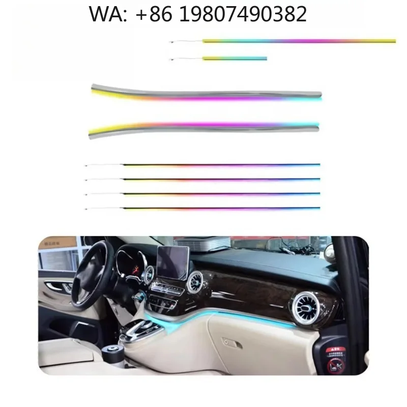 W447 V260 Turbo Vent RGB Atmosphere Lamp, 64 Color LED Interior Ambient Light Fit 2016-2022 MPV Car Interior Upgrade Kits