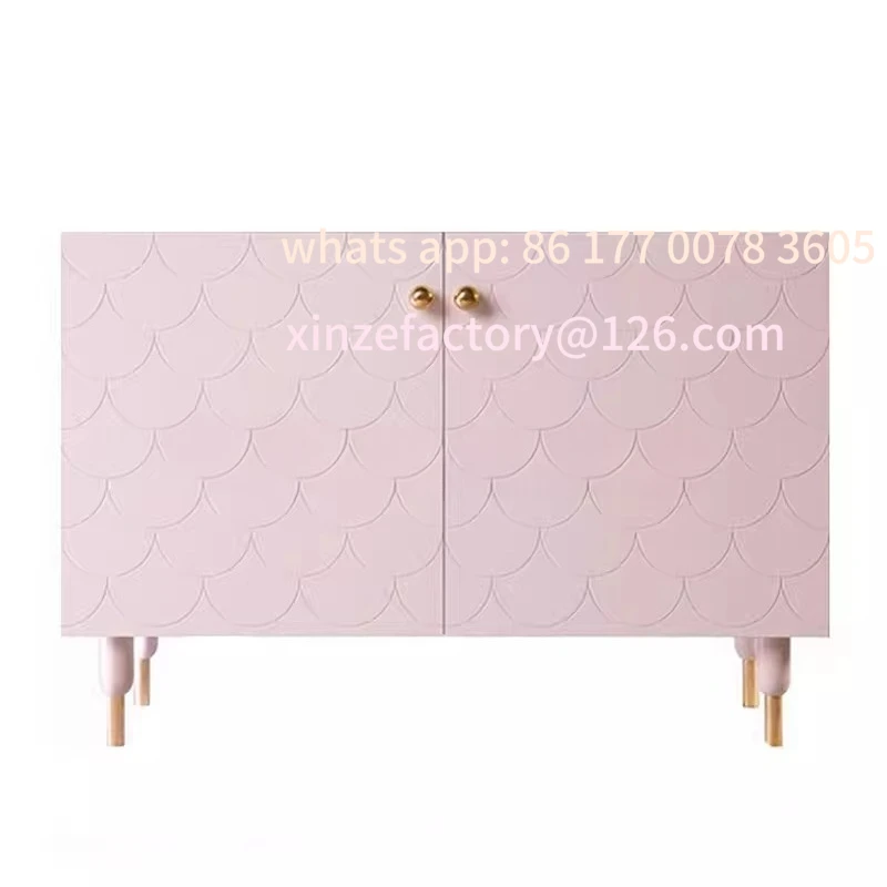 Customizable luxury fish scale modeling side cabinetNew tea cabinet light