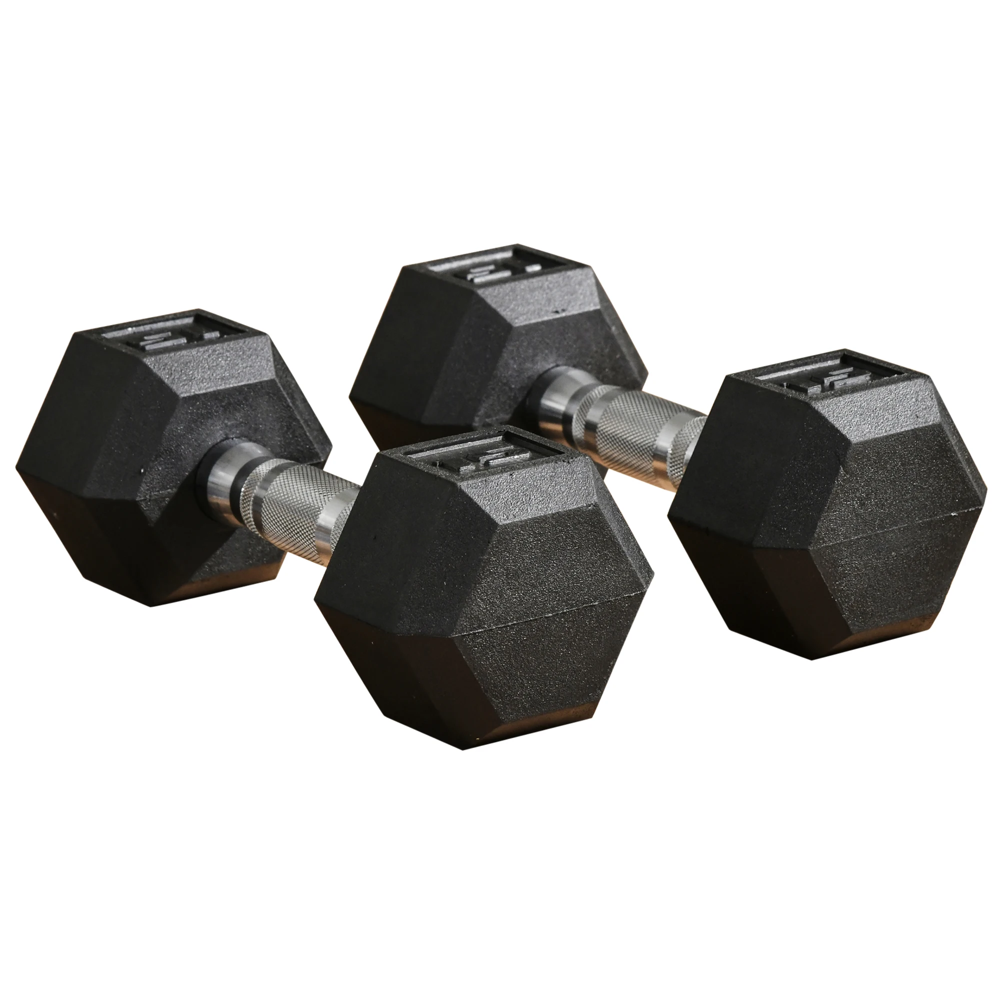 

2 x 15lbs Hex Dumbbell Set of 2, Rubber Weights Exercise Fitness Dumbbell with Non-Slip Handles, Anti-roll, for Women or Men Home Gym Workout