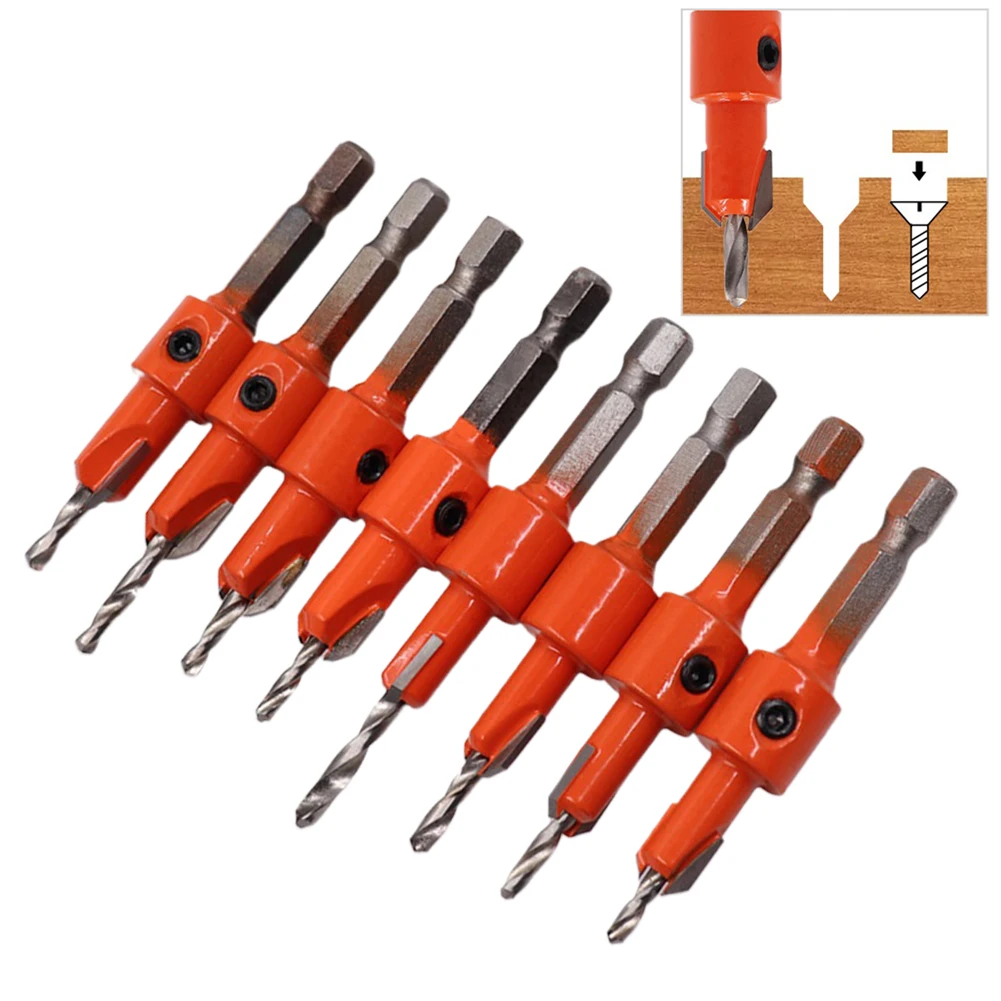 

1/4 Hex Shank Woodworking Router Bit Milling Cutter Screw Drill Bit Wood Hole Screw Cutter 2.8/3/3.2/3.5mm Hex Key Wrench Drill