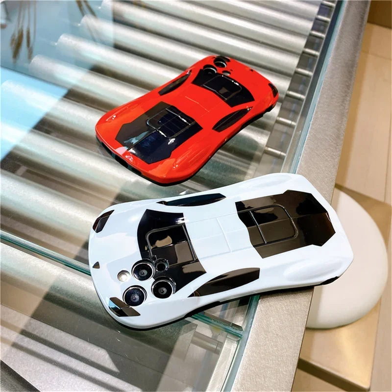 8 Style 3D sport car phone case for iPhone 16 14 13 12 Pro Max 11 x xs XR 8 plus se case car soft fashion supercar Man Boy cover