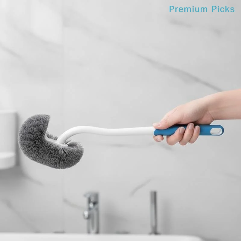 portableWall-mounted S-type Toilet Brush Easy to Clean Long Handle Deep Scrubber for Home Bathroom Toilet Gap Cleaning