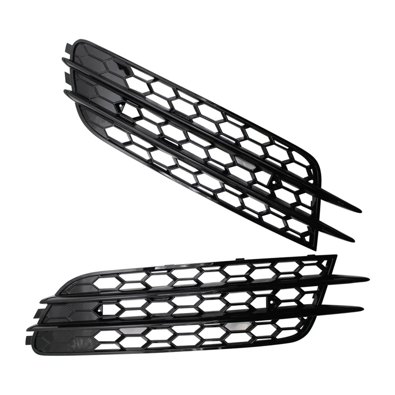 

A03Q-1Pair Front Fog Light Cover Honeycomb Grille Racing Grills For A6 C7 2012-2015 4G0807681 4G0807682