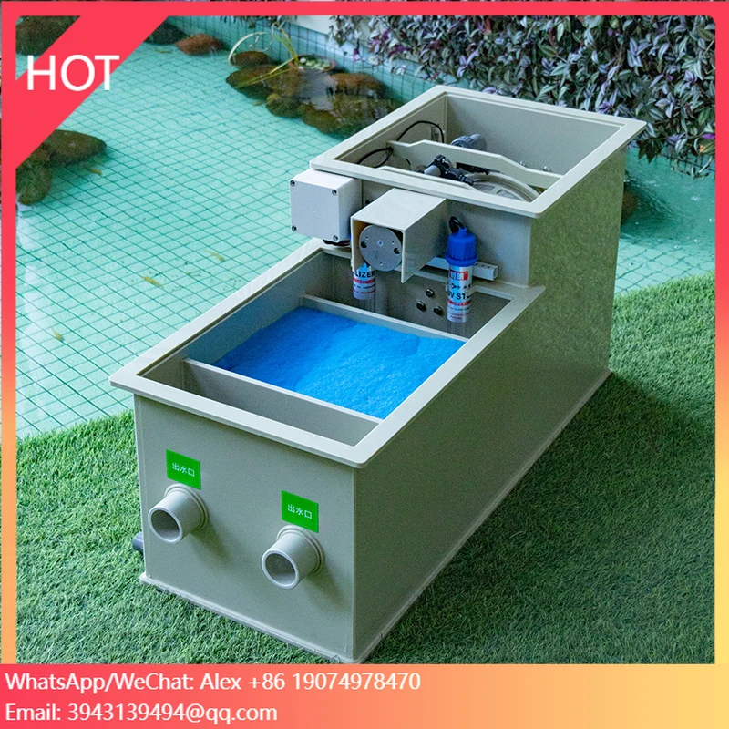 

QLOZONE Support Gravity Fed Aquarium Fish Tank Water Filter Home Use Garden Fish Pond Filter System Combine Koi Pond Filter