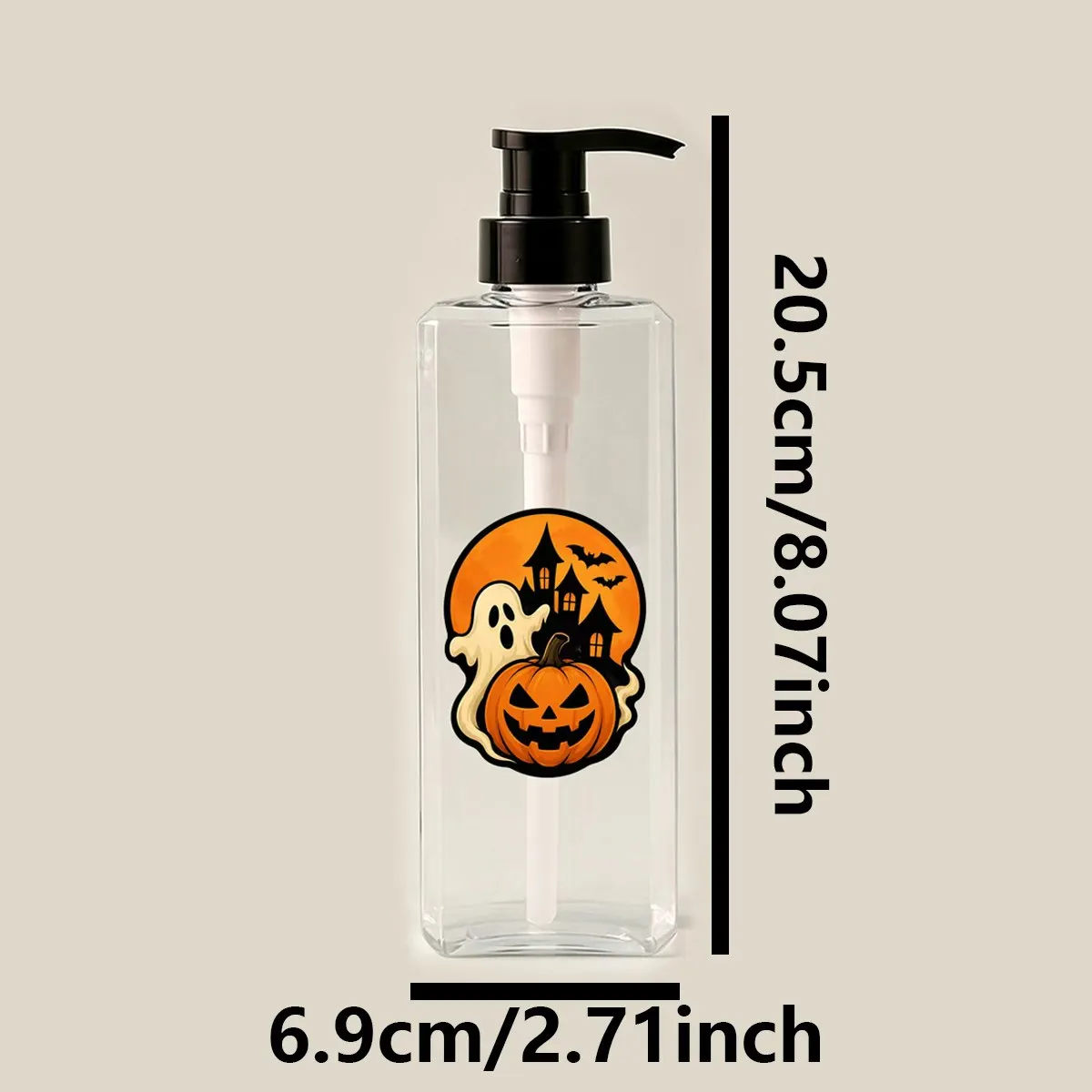 3-Piece/2-Piece/1-Piece Set Halloween-Themed Shower Dispenser Bottles 400ml, Refillable for Shower Gel, Shampoo, and Conditioner, Pump Bottles with Halloween-Themed Pumpkin and Ghost Designs, Easy-To-Use Bathroom Shower Dispenser - No Electricity Required