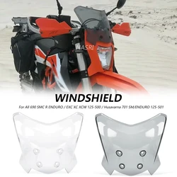For All 690 SMCR ENDURO / EXC XC XCW 125-500 / Husavarna 701 SM/ENDURO 125-501 Motorcycle Windshield Windscreen Wind Deflector