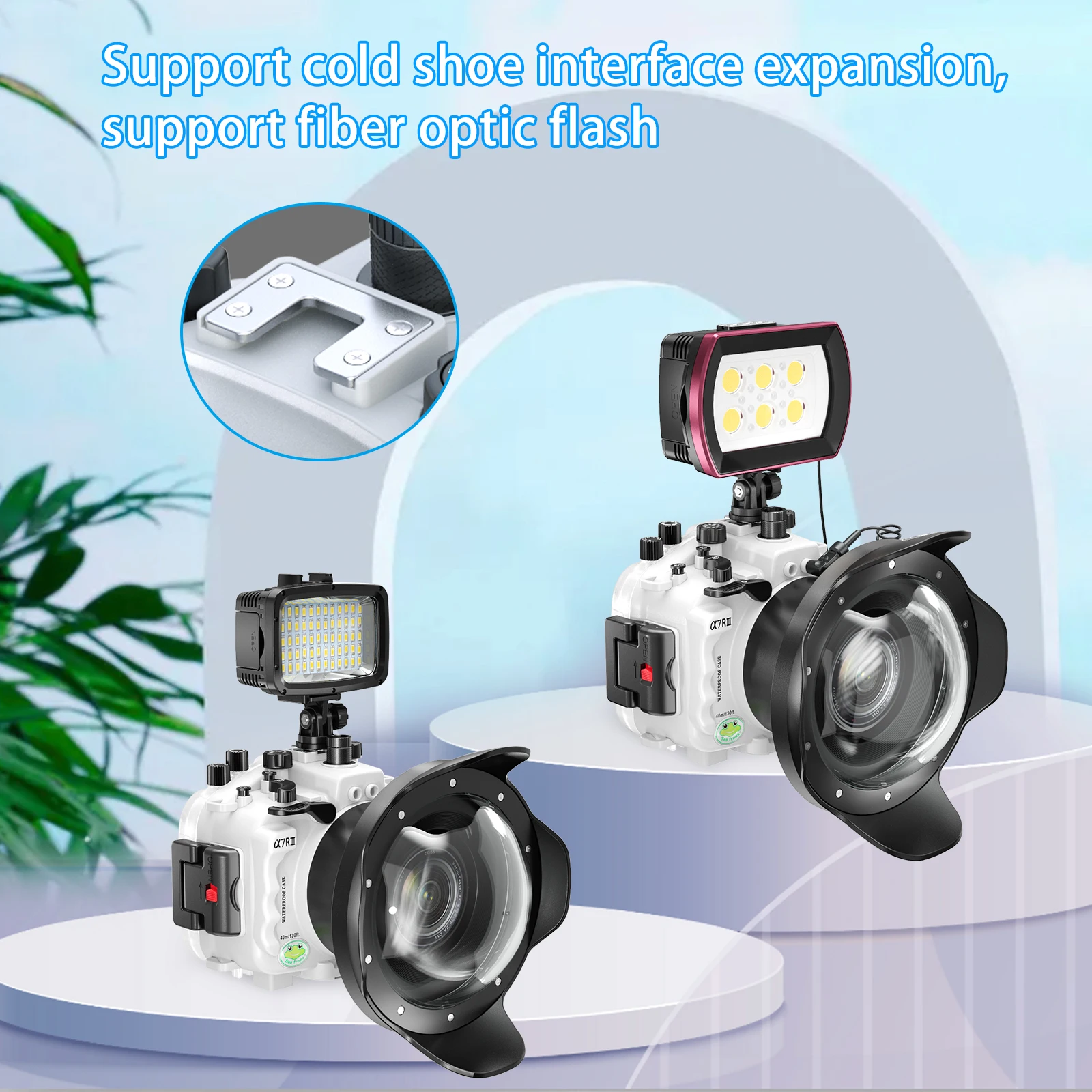 Seafrogs Hot Sale Suit Waterproof Camera Case WithDome Port Diving Flashlight Underwater Strobe Dving Equipment For Sony A7RIII