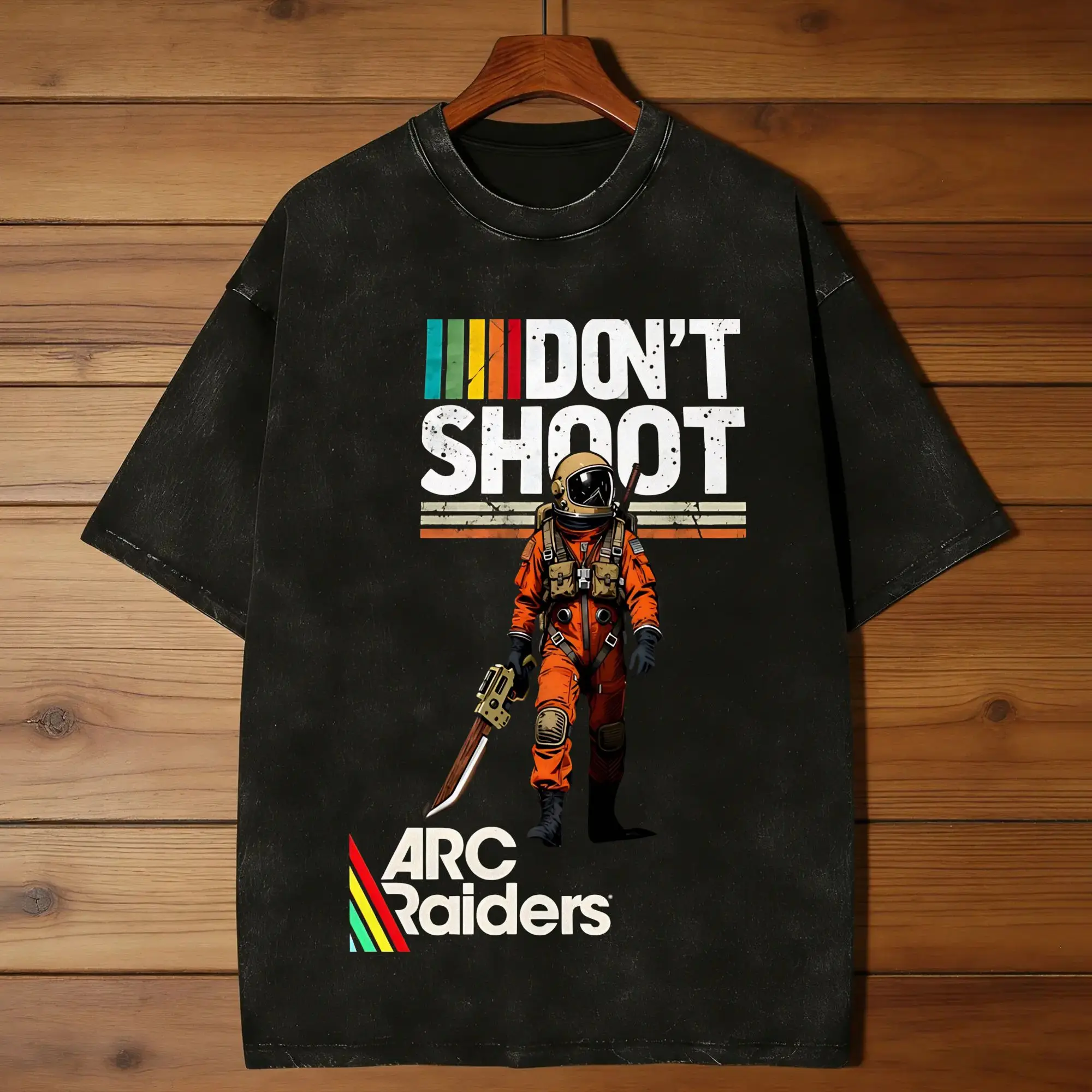 Arc Raiders Washed T-Shirt Male  Y2K Fun Cotton T-Shirts Summer O-Neck Hipster Tees Design Oversized Tops