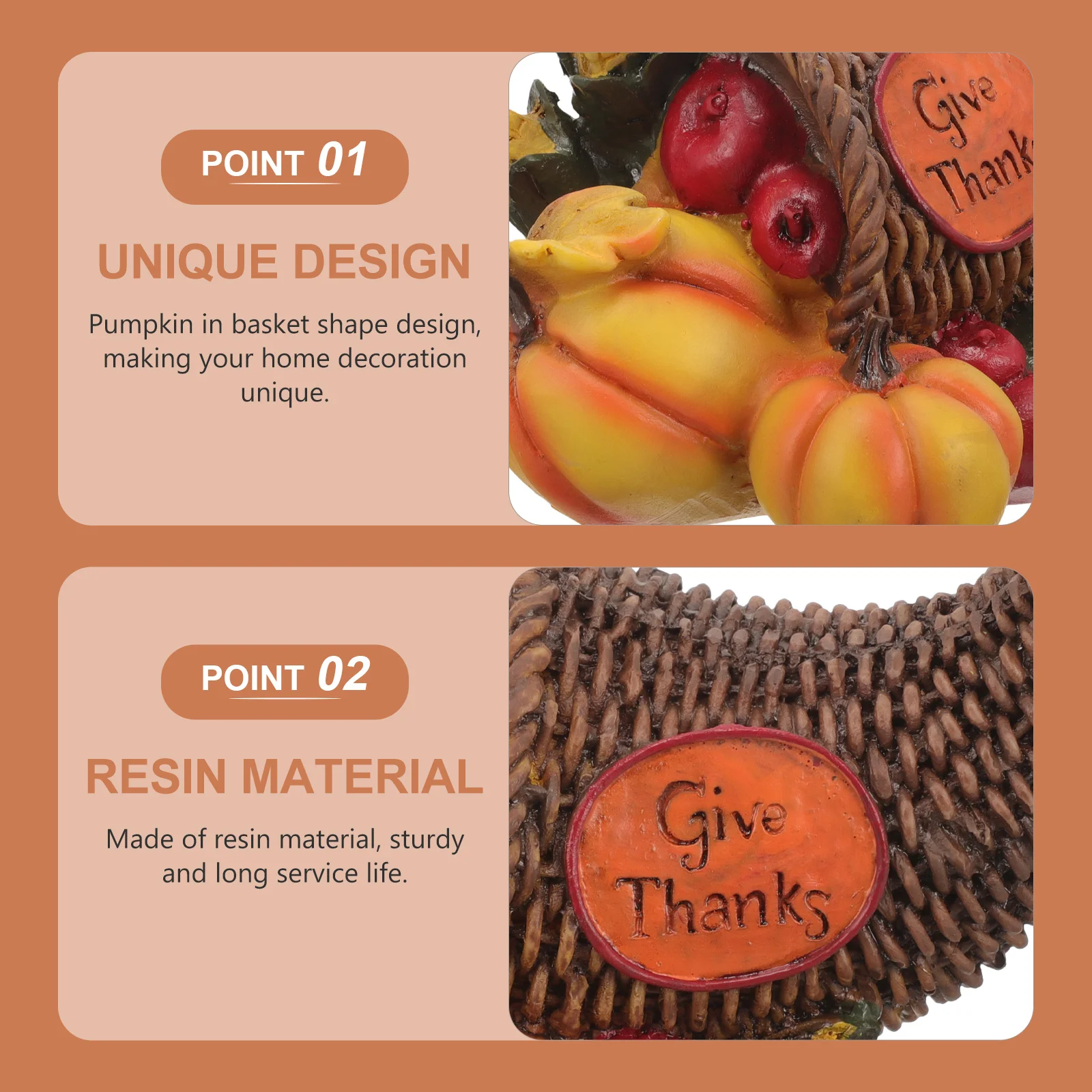 

Pumpkin Pomegranate Fruit Decor Resin Harvest Festival Tabletop Adornment for Thanksgiving Party Layout Autumn Decorative Prop