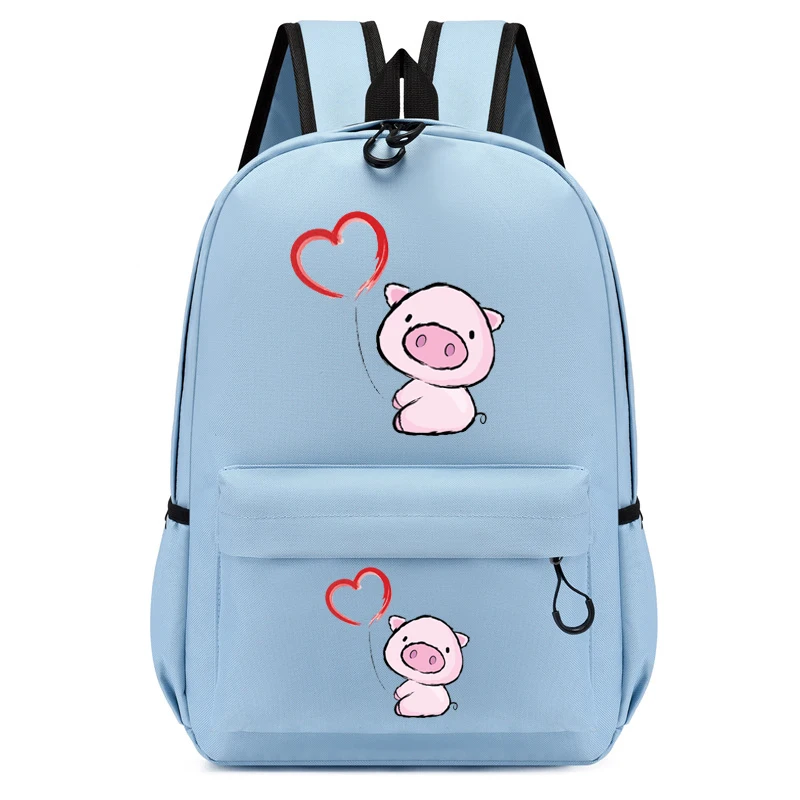 Mochila Kawaii bonito para crianças, jardim de infância Schoolbag, Kids Bag, Coração Pig Print, Student Bookbag, Viagem Mochila