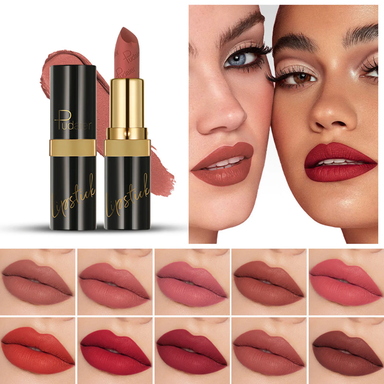 Non-Sticky Matte Velvet Lipstick Bright Colors Long Lasting Matte Lip Tint for Women and Girl Party Activity