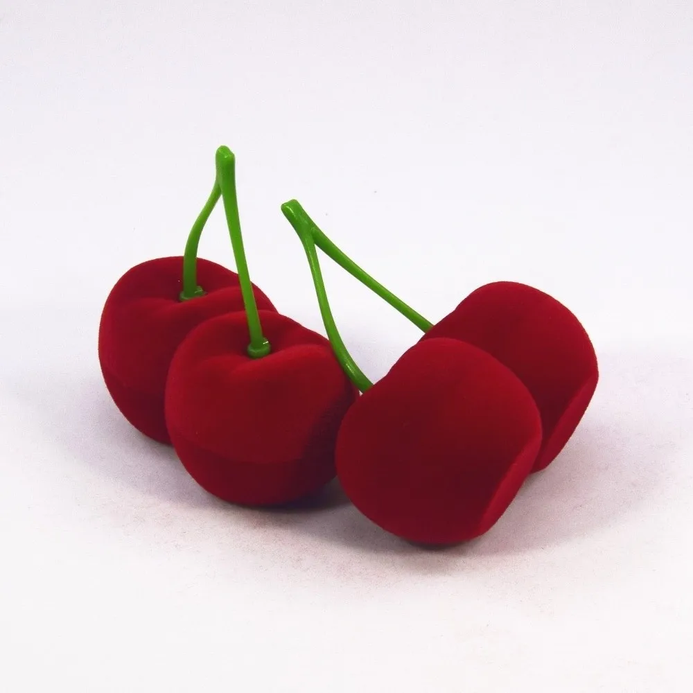 

Anti-collision Cherry Necklace Organizer Pineapple Grape Fruit Ring Box Strawberry Orange Flocked Jewelry Box Propose