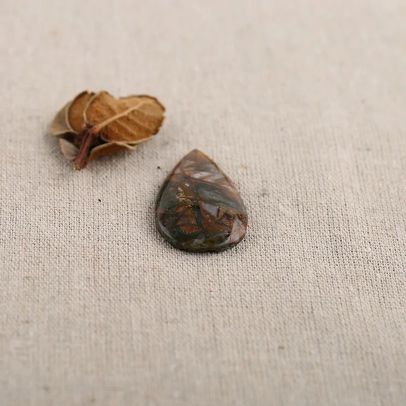 B&F Water Drop  Bamboo Agate Pendant Beads, Handmade Natural stones beads, Polished Stones for jewelry Making Supplies