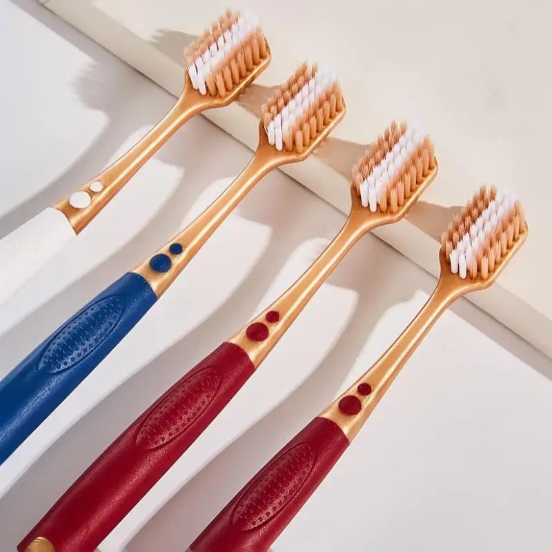 6pcs Wide Head Soft Bristled Toothbrushes Deep Cleans Between Teeth Non-Slip Handle Oral Care for Adult Men Women Home Use