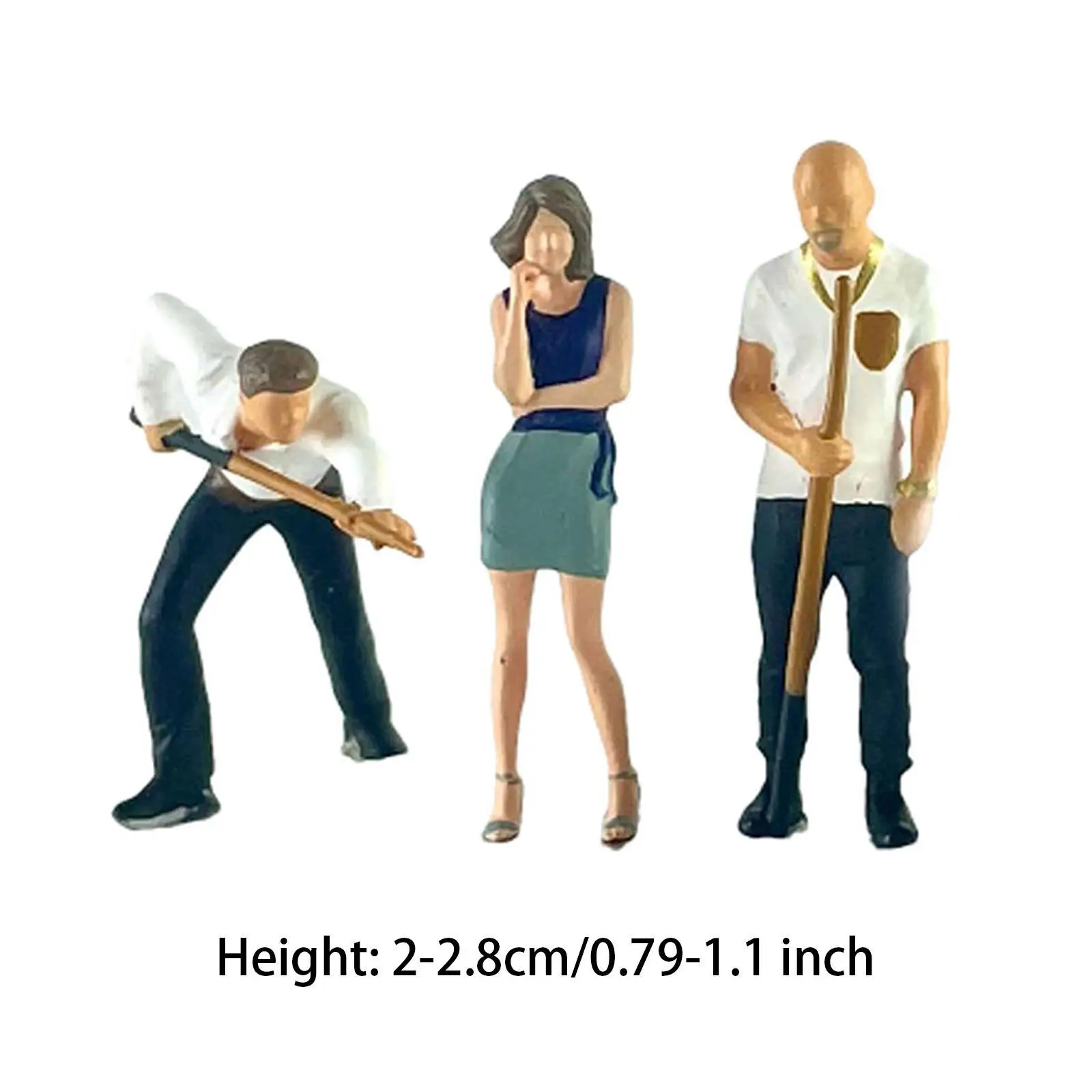 3 قطع 1/64 مقياس الناس الشكل طاولة الرمل تخطيط الديكور نموذج أرقام #6