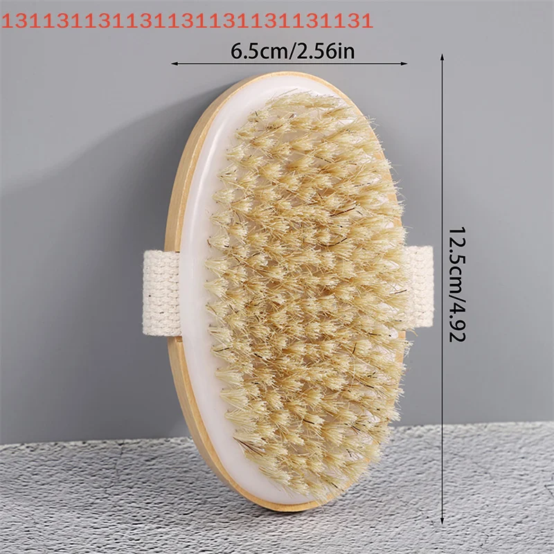 Natural Bristle Brush Soft Wet Dry Skin Body SPA Brush Bath Massager Home Dry Wet Back Shower Brushes Exfoliating Bathing Brush