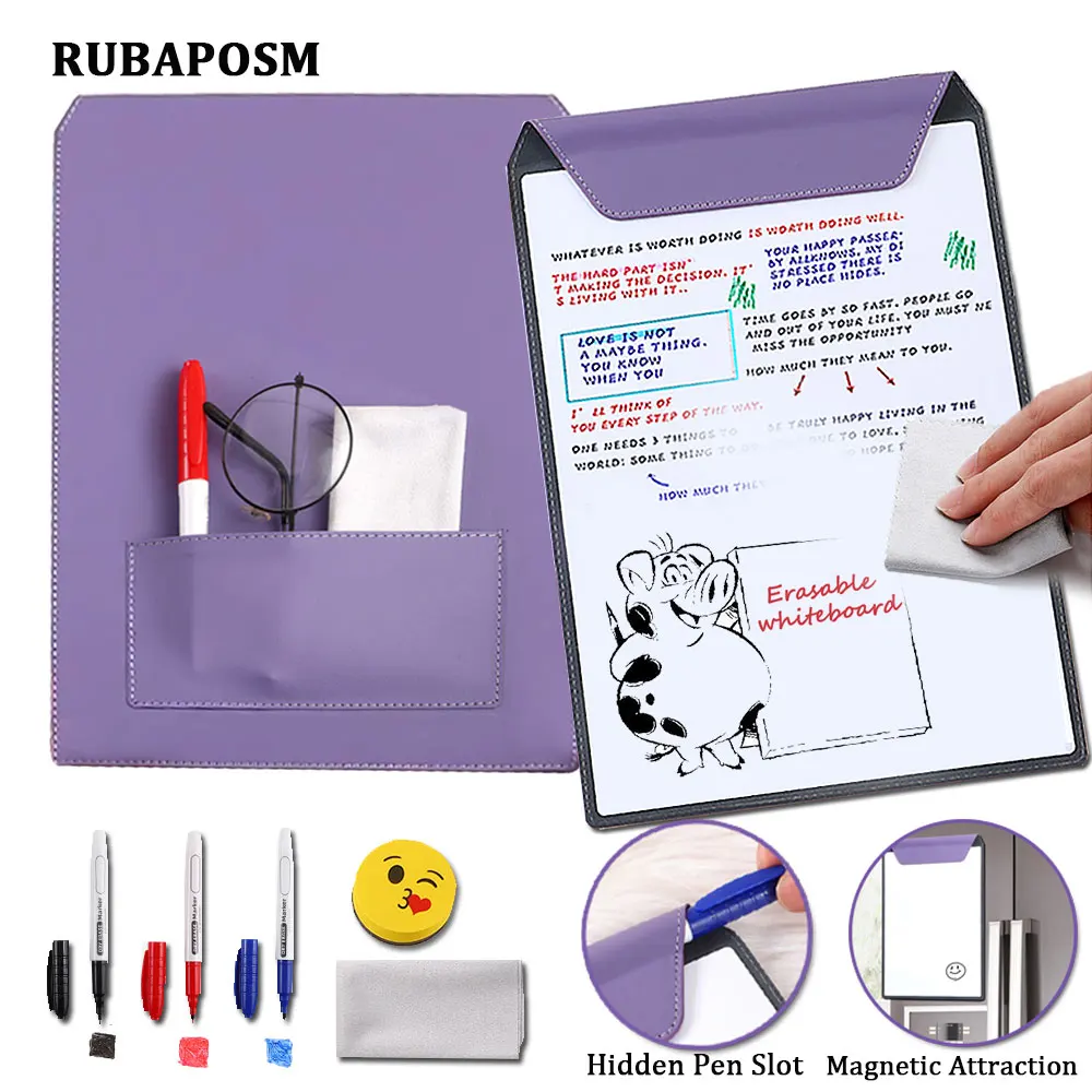 magnetico quadro branco clipboard portatil almofada de escrita reutilizavel seco apagar placa com caneta apagavel desenho demonstracao arquivo escritorio clipe a4 01