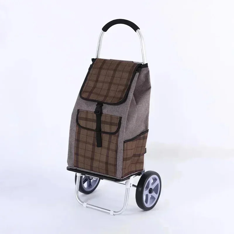 Bag Outdoor Food Grocery Heavy Small Trolley Cart For Elderly Aluminum Climbing Folding Portable Shopping Cart With Storage