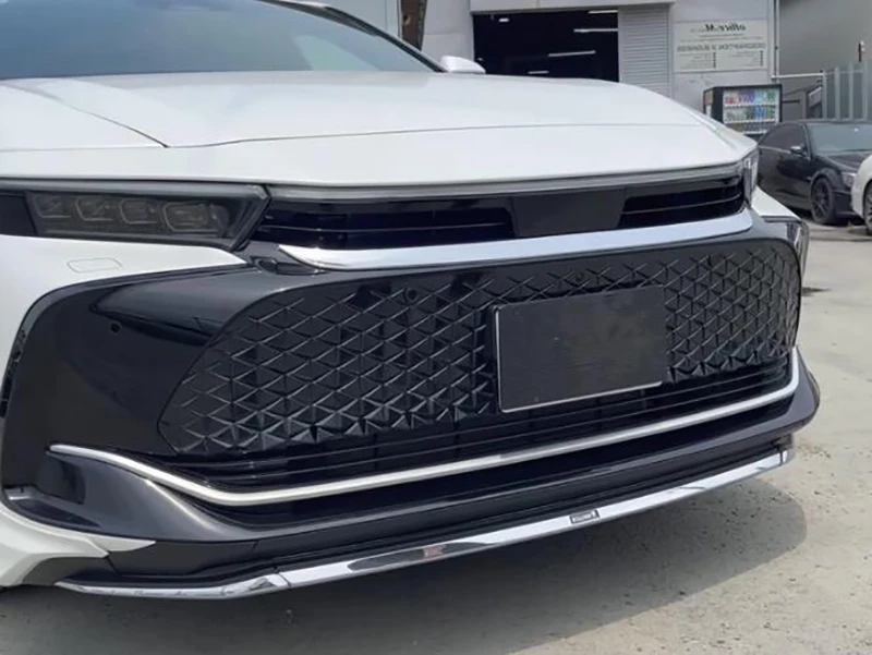 For Toyota Crown Sport Cross 2023 2024 ABS Chrome Front Center Mesh Grille Grill Cover Radiator Strip Trim Decoration