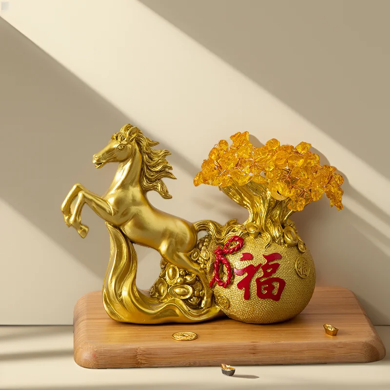 Bring Money Resin Horse Statue Perfect New Year Gift Fashionable Living Room Home Decoration Wealth Symbo Room Decoration