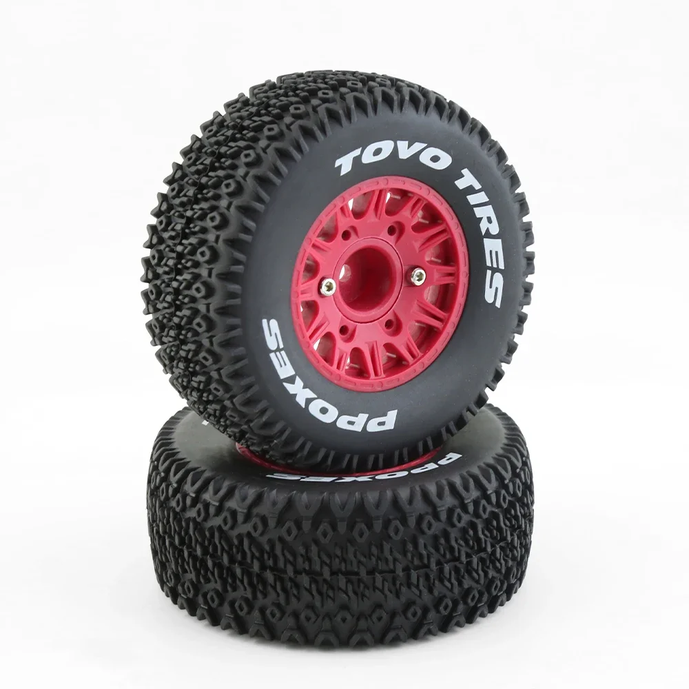 4Pcs 112mm 1/8 1/10 Short Course Truck Tire with 12mm 14mm 17mm Wheel Hex for TRAXXAS Slash ARRMA SENTON Vkar SCTX10 HPI RC Car